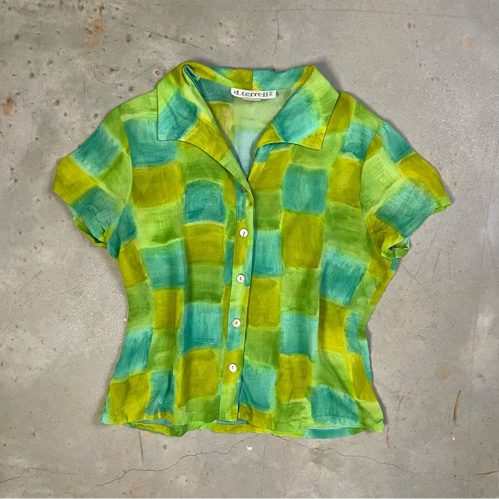 Vintage D.Terrell geo print blouse